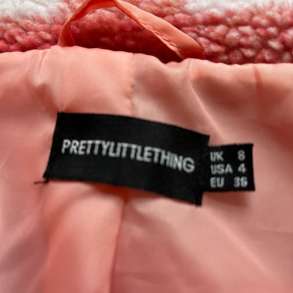 Pink and white teddy coat - Picture 4 of 4